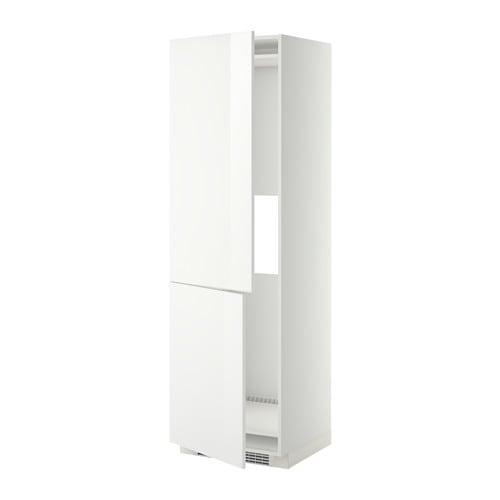 МЕТОД Выс шкаф д/холодильн или морозильн - белый, Рингульт глянцевый белый, 60x60x200 см