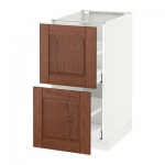 МЕТОД / МАКСИМЕРА Напольн шкаф 2фрнт/2выс ящ - 40x60 см, Филипстад коричневый, белый