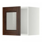 МЕТОД Навесной шкаф со стеклянной дверью - белый, Эдсерум под дерево коричневый МЕТОД Навесной шкаф со стеклянной дверью - белый, Эдсерум под дерево коричневый