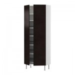 ФАКТУМ Высокий шкаф с ящиками/полками - Нексус коричнево-чёрный, 80x211x37 см