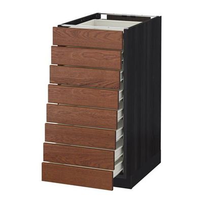 МЕТОД / ФОРВАРА Наполн шкаф 8 фронт/8 низк ящиков - 40x60 см, Филипстад коричневый, под дерево черный МЕТОД / ФОРВАРА Наполн шкаф 8 фронт/8 низк ящиков - 40x60 см, Филипстад коричневый, под дерево черный