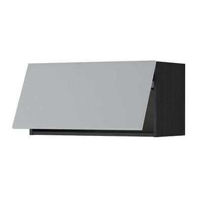 МЕТОД Горизонтальный навесной шкаф - 80x40 см, Веддинге серый, под дерево черный