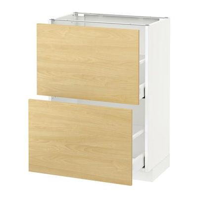 МЕТОД / МАКСИМЕРА Напольный шкаф с 2 ящиками - 60x37 см, Тингсрид под березу, белый МЕТОД / МАКСИМЕРА Напольный шкаф с 2 ящиками - 60x37 см, Тингсрид под березу, белый