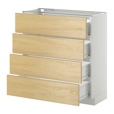 МЕТОД / ФОРВАРА Напольн шкаф 4 фронт панели/4 ящика - 80x37 см, Тингсрид под березу, белый МЕТОД / ФОРВАРА Напольн шкаф 4 фронт панели/4 ящика - 80x37 см, Тингсрид под березу, белый