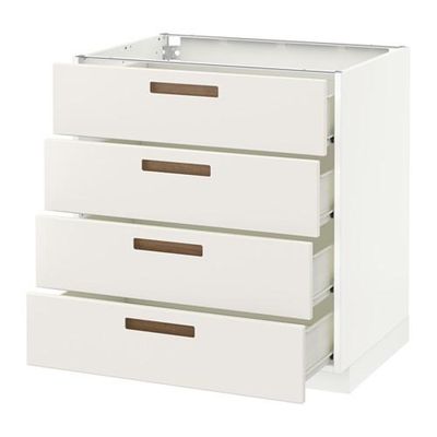 МЕТОД / ФОРВАРА Напольн шкаф 4 фронт панели/4 ящика - 80x60 см, Мэрста белый, белый