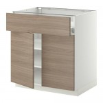 МЕТОД / ФОРВАРА Напол шкаф/полки/ящик/2двери - белый, Брокхульт под грецкий орех светло-серый МЕТОД / ФОРВАРА Напол шкаф/полки/ящик/2двери - белый, Брокхульт под грецкий орех светло-серый