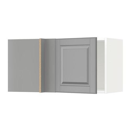 МЕТОД Шкаф навесной угловой - белый, Будбин серый