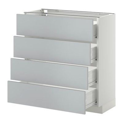 МЕТОД / ФОРВАРА Напольн шкаф 4 фронт панели/4 ящика - 80x37 см, Веддинге серый, белый МЕТОД / ФОРВАРА Напольн шкаф 4 фронт панели/4 ящика - 80x37 см, Веддинге серый, белый