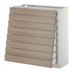 МЕТОД / МАКСИМЕРА Наполн шкаф 8 фронт/8 низк ящиков - 80x37 см, Брокхульт под грецкий орех светло-серый, белый МЕТОД / МАКСИМЕРА Наполн шкаф 8 фронт/8 низк ящиков - 80x37 см, Брокхульт под грецкий орех светло-серый, белый