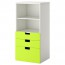 СТУВА Комбинация для хранения с ящиками - белый/зеленый