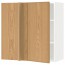 МЕТОД Угловой навесной шкаф с полками - белый, Экестад дуб, 88x37x80 см