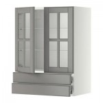 МЕТОД / ФОРВАРА Навесной шкаф/2 стек дв/2 ящика - 60x80 см, Будбин серый, белый