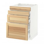 МЕТОД / МАКСИМЕРА Нап шкаф д/духовки/4фасада/3ящика - белый, Торхэмн естественный ясень, 60x60 см МЕТОД / МАКСИМЕРА Нап шкаф д/духовки/4фасада/3ящика - белый, Торхэмн естественный ясень, 60x60 см
