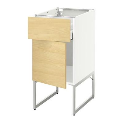 МЕТОД / МАКСИМЕРА Напольный шкаф с ящиком/дверью - 40x60x60 см, Тингсрид под березу, белый МЕТОД / МАКСИМЕРА Напольный шкаф с ящиком/дверью - 40x60x60 см, Тингсрид под березу, белый