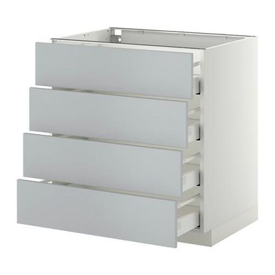 МЕТОД / МАКСИМЕРА Напольн шкаф 4 фронт панели/4 ящика - 80x60 см, Веддинге серый, белый МЕТОД / МАКСИМЕРА Напольн шкаф 4 фронт панели/4 ящика - 80x60 см, Веддинге серый, белый