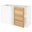 МЕТОД Угловой напольный шкаф с полкой - белый, Торхэмн естественный ясень