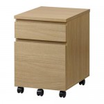 МАЛЬМ Тумба с ящиками на колесах - под дуб