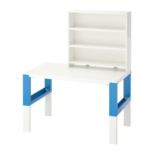 PÅHL письменн стол с полками белый/синий 96x58 cm