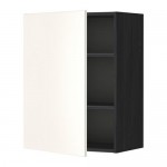 METOD шкаф навесной с полкой черный/Веддинге белый 60x80 см