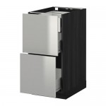 МЕТОД / ФОРВАРА Наполн шк 2 фрнт/3 средн ящ - под дерево черный, Гревста нержавеющ сталь, 40x60 см МЕТОД / ФОРВАРА Наполн шк 2 фрнт/3 средн ящ - под дерево черный, Гревста нержавеющ сталь, 40x60 см