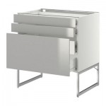 МЕТОД / ФОРВАРА Напольн шкаф 3фронт пнл/2низ/2ср ящ - 80x60x60 см, Гревста нержавеющ сталь, белый МЕТОД / ФОРВАРА Напольн шкаф 3фронт пнл/2низ/2ср ящ - 80x60x60 см, Гревста нержавеющ сталь, белый