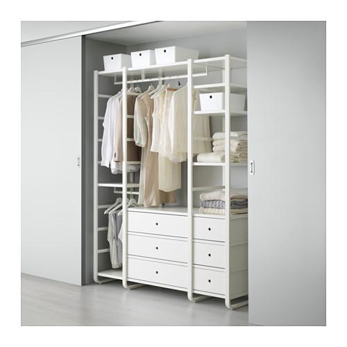 ELVARLI 3 секции белый 165x55x216 см