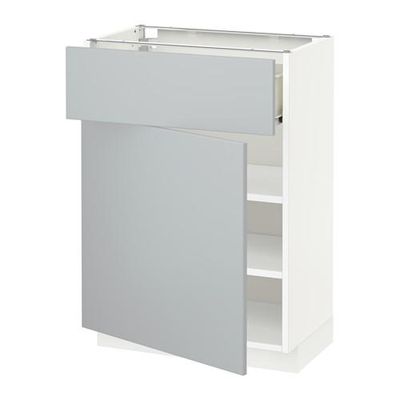МЕТОД / ФОРВАРА Напольный шкаф с ящиком/дверью - 60x37 см, Веддинге серый, белый МЕТОД / ФОРВАРА Напольный шкаф с ящиком/дверью - 60x37 см, Веддинге серый, белый