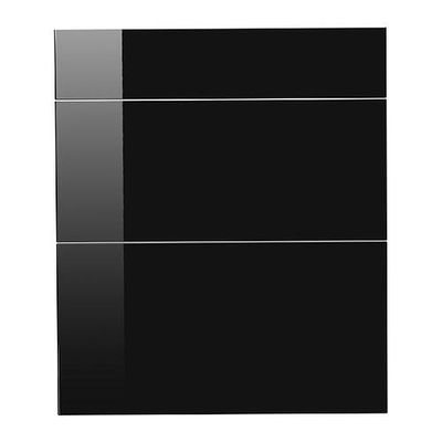 АБСТРАКТ Фронтальная панель ящика,3 штуки - черный/глянцевый, 40x70 см