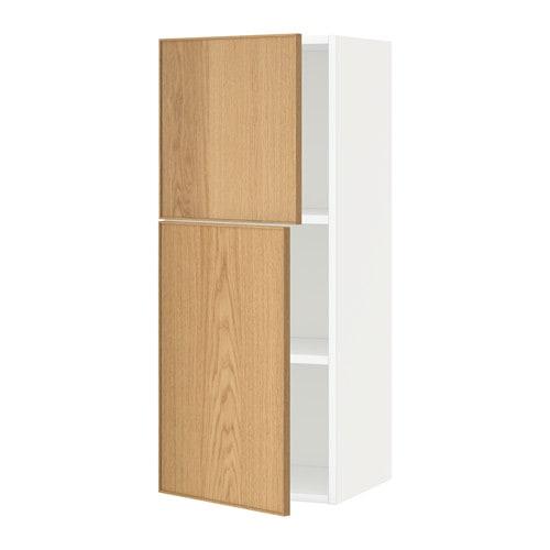 МЕТОД Навесной шкаф с полками/2дверцы - белый, Экестад дуб, 40x100 см МЕТОД Навесной шкаф с полками/2дверцы - белый, Экестад дуб, 40x100 см