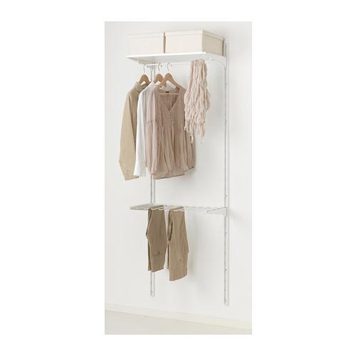 ALGOT настенная шина/полки/вешалка д/брюк белый ALGOT настенная шина/полки/вешалка д/брюк белый