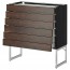 МЕТОД / МАКСИМЕРА Напольн шкаф 6фронт пнл/6 низ ящ - под дерево черный, Эдсерум под дерево коричневый, 80x37x60 см