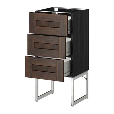 МЕТОД / ФОРВАРА Нплн шк 3 фрнт/3 средн ящика - 40x37x60 см, Эдсерум под дерево коричневый, под дерево черный МЕТОД / ФОРВАРА Нплн шк 3 фрнт/3 средн ящика - 40x37x60 см, Эдсерум под дерево коричневый, под дерево черный