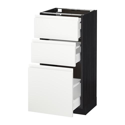 МЕТОД / МАКСИМЕРА Напольный шкаф с 3 ящиками - под дерево черный, Воксторп белый, 40x37 см МЕТОД / МАКСИМЕРА Напольный шкаф с 3 ящиками - под дерево черный, Воксторп белый, 40x37 см