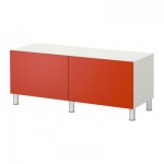 БЕСТО Комбинация для хранения с дверцами - белый/оранжевый БЕСТО Комбинация для хранения с дверцами - белый/оранжевый