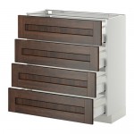 МЕТОД / МАКСИМЕРА Напольн шкаф 4 фронт панели/4 ящика - белый, Эдсерум под дерево коричневый, 80x37 см МЕТОД / МАКСИМЕРА Напольн шкаф 4 фронт панели/4 ящика - белый, Эдсерум под дерево коричневый, 80x37 см