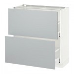 МЕТОД / МАКСИМЕРА Напольный шкаф с 2 ящиками - 80x37 см, Веддинге серый, белый МЕТОД / МАКСИМЕРА Напольный шкаф с 2 ящиками - 80x37 см, Веддинге серый, белый