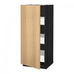 МЕТОД / МАКСИМЕРА Высокий шкаф с ящиками - 60x60x140 см, Экестад дуб, под дерево черный МЕТОД / МАКСИМЕРА Высокий шкаф с ящиками - 60x60x140 см, Экестад дуб, под дерево черный