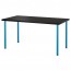 ЛИННМОН / АДИЛЬС Стол - черно-коричневый/синий