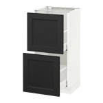 МЕТОД / МАКСИМЕРА Напольный шкаф с 2 ящиками - 40x37 см, Лаксарби черно-коричневый, белый МЕТОД / МАКСИМЕРА Напольный шкаф с 2 ящиками - 40x37 см, Лаксарби черно-коричневый, белый