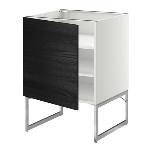 МЕТОД Напольный шкаф с полками - белый, Тингсрид под дерево черный, 60x60x60 см МЕТОД Напольный шкаф с полками - белый, Тингсрид под дерево черный, 60x60x60 см