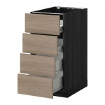 МЕТОД / ФОРВАРА Напольн шкаф 4 фронт панели/4 ящика - под дерево черный, Брокхульт под грецкий орех светло-серый, 40x60 см МЕТОД / ФОРВАРА Напольн шкаф 4 фронт панели/4 ящика - под дерево черный, Брокхульт под грецкий орех светло-серый, 40x60 см