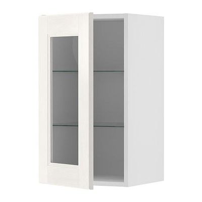 ФАКТУМ Навесной шкаф со стеклянной дверью - Рамшё белый, 30x92 см