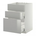 МЕТОД / МАКСИМЕРА Напольн шк п-мойку+3фрнт пнл/2ящ - белый, Гревста нержавеющ сталь, 60x60 см МЕТОД / МАКСИМЕРА Напольн шк п-мойку+3фрнт пнл/2ящ - белый, Гревста нержавеющ сталь, 60x60 см