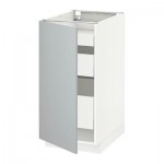 МЕТОД / МАКСИМЕРА Напольный шкаф с 1двр/3ящ - 40x60 см, Веддинге серый, белый МЕТОД / МАКСИМЕРА Напольный шкаф с 1двр/3ящ - 40x60 см, Веддинге серый, белый