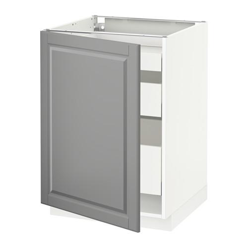 МЕТОД / МАКСИМЕРА Напольный шкаф с 1двр/3ящ - белый, Будбин серый, 60x60 см МЕТОД / МАКСИМЕРА Напольный шкаф с 1двр/3ящ - белый, Будбин серый, 60x60 см