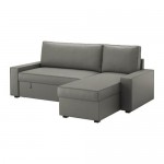 ВИЛАСУНД Диван-кровать с козеткой - Бурред серо-зеленый