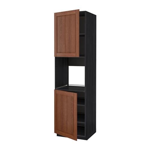МЕТОД Высок шкаф д/духовки/2дверцы/полки - под дерево черный, Филипстад коричневый, 60x60x220 см МЕТОД Высок шкаф д/духовки/2дверцы/полки - под дерево черный, Филипстад коричневый, 60x60x220 см