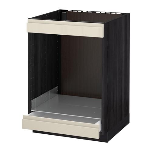 МЕТОД / МАКСИМЕРА Напол шк д/вароч панели+духовки/ящ - под дерево черный, Воксторп глянцевый светло-бежевый МЕТОД / МАКСИМЕРА Напол шк д/вароч панели+духовки/ящ - под дерево черный, Воксторп глянцевый светло-бежевый