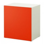 БЕСТО Стеллаж с дверью - белый/оранжевый