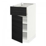 МЕТОД / ФОРВАРА Напольный шкаф с ящиком/дверью - 40x60 см, Тингсрид под дерево черный, белый МЕТОД / ФОРВАРА Напольный шкаф с ящиком/дверью - 40x60 см, Тингсрид под дерево черный, белый